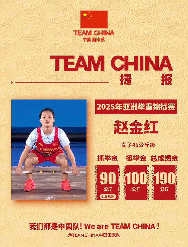 中国队在举重比赛中创造新纪录